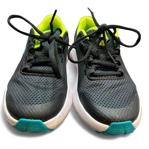 Under Armour Kids Black and Neon Green Sneakers - Picture 3 of 8